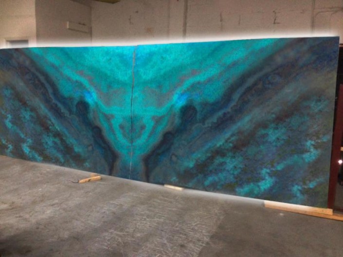 Exotic Aquamarine Onyx Bookmatch Backlit